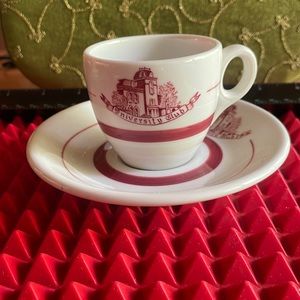 ANTIQUE “ UNIVERSITY CLUB “ HEAVY FOOD SERVICE GRADE TEACUP AND SAUCER